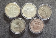 Słoń ZAMBIA komplet 1999-2003 5x 1oz Ag African Wildlife