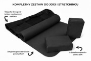 Antypoślizgowa MATA DO JOGI Zestaw 4w1 + 2x KOSTKA Joga Block + TORBA