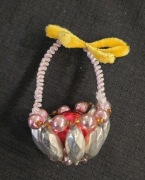 Ozdoba choinkowa koszyczek bombki choinkowe PRL szklane kształtki  vintage 