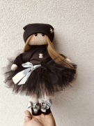 Lalka czarna Tous na szydełku handmade baby rękodzieło 