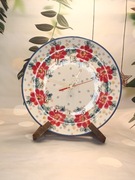 Zegar wiszący ceramiczny ścienny 25 cm cichy ceramika Bolesławiec  unikat 