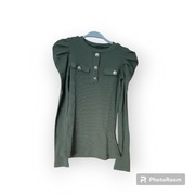 Nowa bluzka prążek rękaw bufka srebrne guziki uniwersalny XS/ S/M