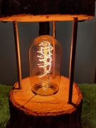 Lampka drewniana dębowa ręczna robota  nocana