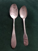 Dwie stare srebrne łyżki stołowe XVIII w. 98 gramów. Srebro. Nie złom.