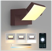 Klighten 24 W kinkiety LED zewnętrzne wewnątrz IP65, APP 3000K-6000K, brąz