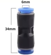 Złączka Prosta Wtykowa PU 6 niebieska