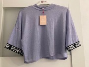 Barbie crop top błyszczący metaliczny oversize 