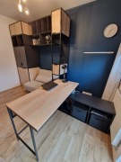 Zestaw mebli do biura (szafa, kanapa, biurko), LOFT Metal+drewno 