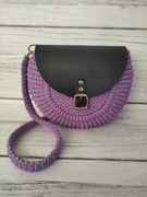 Torebka Oreo ze skórzaną klapką kolor lawendowy 