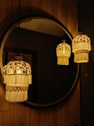 Unikalne handmade Abażury złote 2szt w stylu Boho