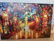 Obraz na płótnie LEONID AFREMOV - SPACER W DESZCZU reprodukcja druk  90x60