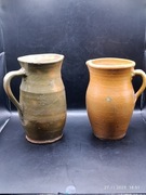 Stare gliniane dzbany – komplet 2 sztuki, antyk, ceramiczne naczynia