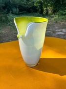 Wazon szklany biały, zielony