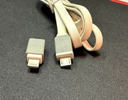 Kabel 2w1 USB-A do micro USB Lightning płaski
