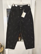 Spodnie dżinsowe Balloony,  czarne bling bling M.Sara L.