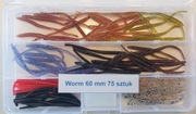 Worm dżdżownica 60 mm  6 cm - 75 sztuk zestaw
