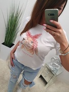 T-SHIRT Z OZDOBNYM PRZODEM M/L