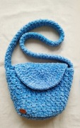 Torebka że sznurka welwetowego crochet,  ręczne robiona 