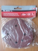 Krążek ścierny na rzep 125mm P120 z otworami MTX. Opakowanie 5 Szt.