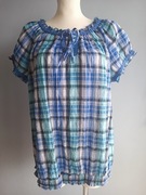 Bluzka r.46,błękit,100% bawełna,kratka