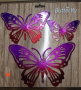 Zestaw metalowych dekoracji ściennych w kształcie motyli