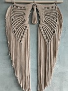 DUŻA MAKRAMA DO SALONU SYPIALNI SKRZYDŁA BEŻOWE PLECIONE