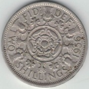 Wielka Brytania 2 szylingi two shillings (floren) 1956 -  28,4 mm - nr 1