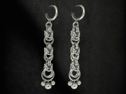 Kolczyki wiszące chainmaille stal chirurgiczna wodoodporne eleganckie
