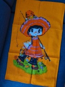 Makatka ściereczka serwetka pomarańczowa vintage PRL