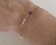 Bransoletka na sznurku z kamieni naturalnych, prezent,kryształ górski