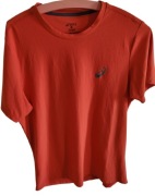 Pomarańczowa markowa koszulka Asics r S męska clima t-shirt