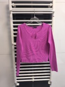 Bluzka prążkowana róż fuksja Sinsay rozmiar L 40 długi rękaw prążek