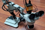 Porządny mikroskop stereoskopowy do serwisu z kamerą i akcesoriami