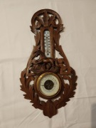 Stary drewniany barometr z termometrem 