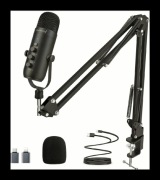Mikrofon ZealSound K66 pojemnościowy ze statywem biurkowym
