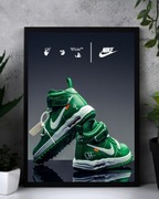 Plakat A3 Nike air force 1 mid x off white pine green