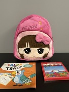 Plecaczek dla przedszkolaka 18|23cm. Do tego kolorowanka i 12 kredek.