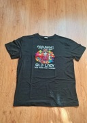 Piękny T-shirt hipisowski Peace and Love, woodstock. Rozmiar L (M). Nowy