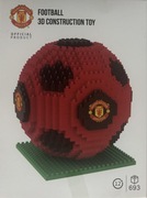 CZERWONA OZDOBNA SKŁADANA LICENCJONOWANA PIŁKA 3D Z KLOCKÓW FC BARCELONA
