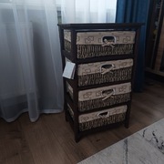 Komoda wolnostojąca drewno wykona brąz szary