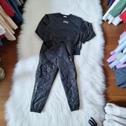 Czarny pikowany dres GRMY – bluza i spodnie, rozmiar M