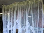 Piękna firana biała kwiaty 142 x 384