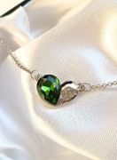Łańcuszek serce love zielone