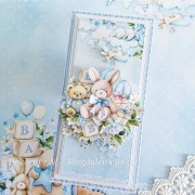 Kartka, ręcznie robiona, Roczek, urodziny, chłopiec 