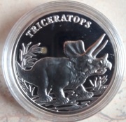 srebrny numizmat z kolekcji Dinosauria - Triceratops