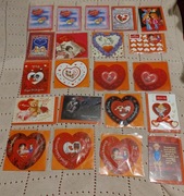 Zestaw 21x kartek walentynkowych karnet walentynki