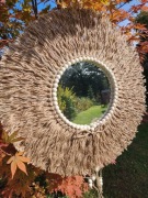 Ręcznie wykonane Boho lustro z liny