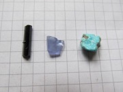 Tanzanit , Turmalin , Turkus - zestaw minerałów #12