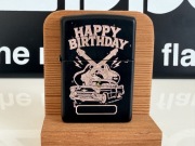 Zapalniczka Zippo Happy Birthday, Chevrolet Bel Air, gitary, Black Matte