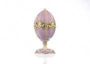 Jajko Pisanka Skrzypce puzderko kolekcja Kren Kopal Faberge Unikat